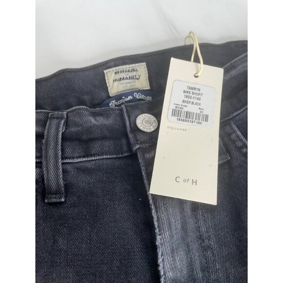 CITIZENS OF HUMANITY Tamryn Denim Black Bike Shorts Size 24 NWT - Picture 5 of 5